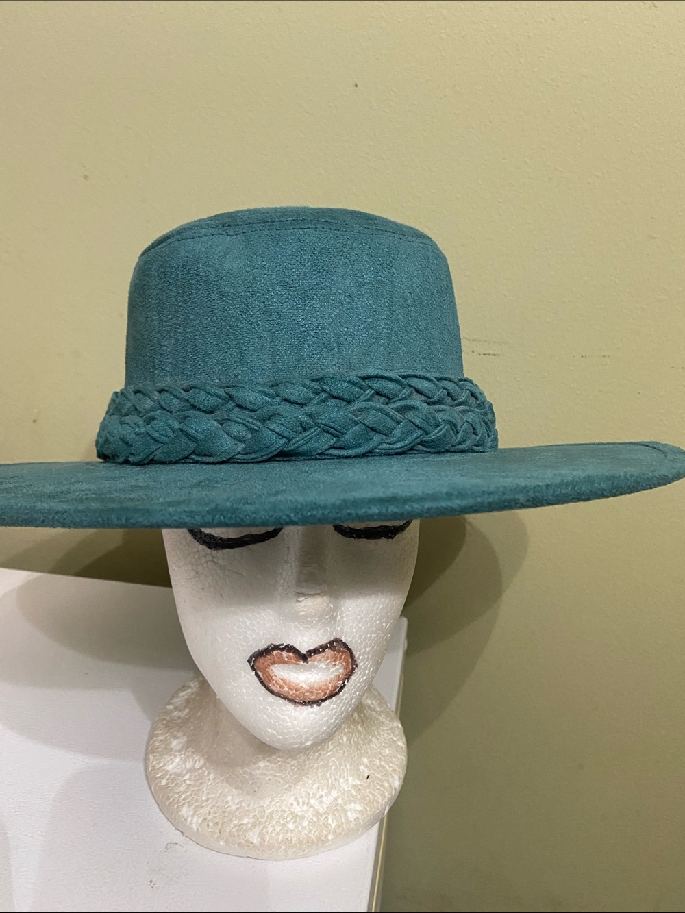 Pretty Dark Teal Suede Fedora